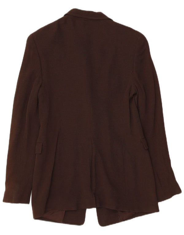 Episode Womens 1 Button Blazer Jacket UK 8 Small Brown Viscose