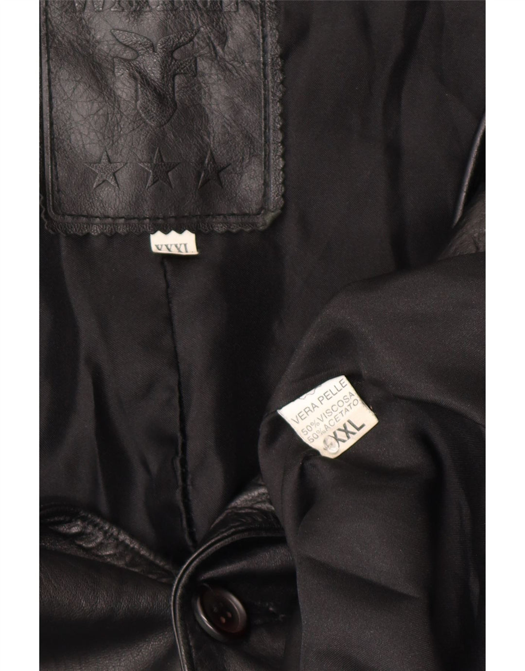 Wake Womens Leather Coat UK 22 3XL Black Leather