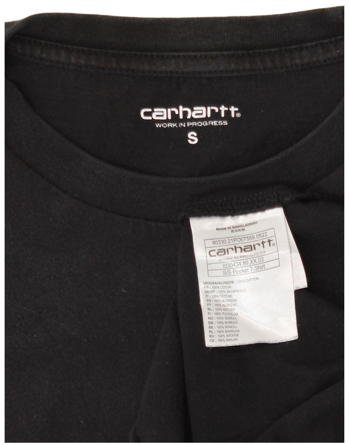 Carhartt Mens T-Shirt Top Small Black Cotton