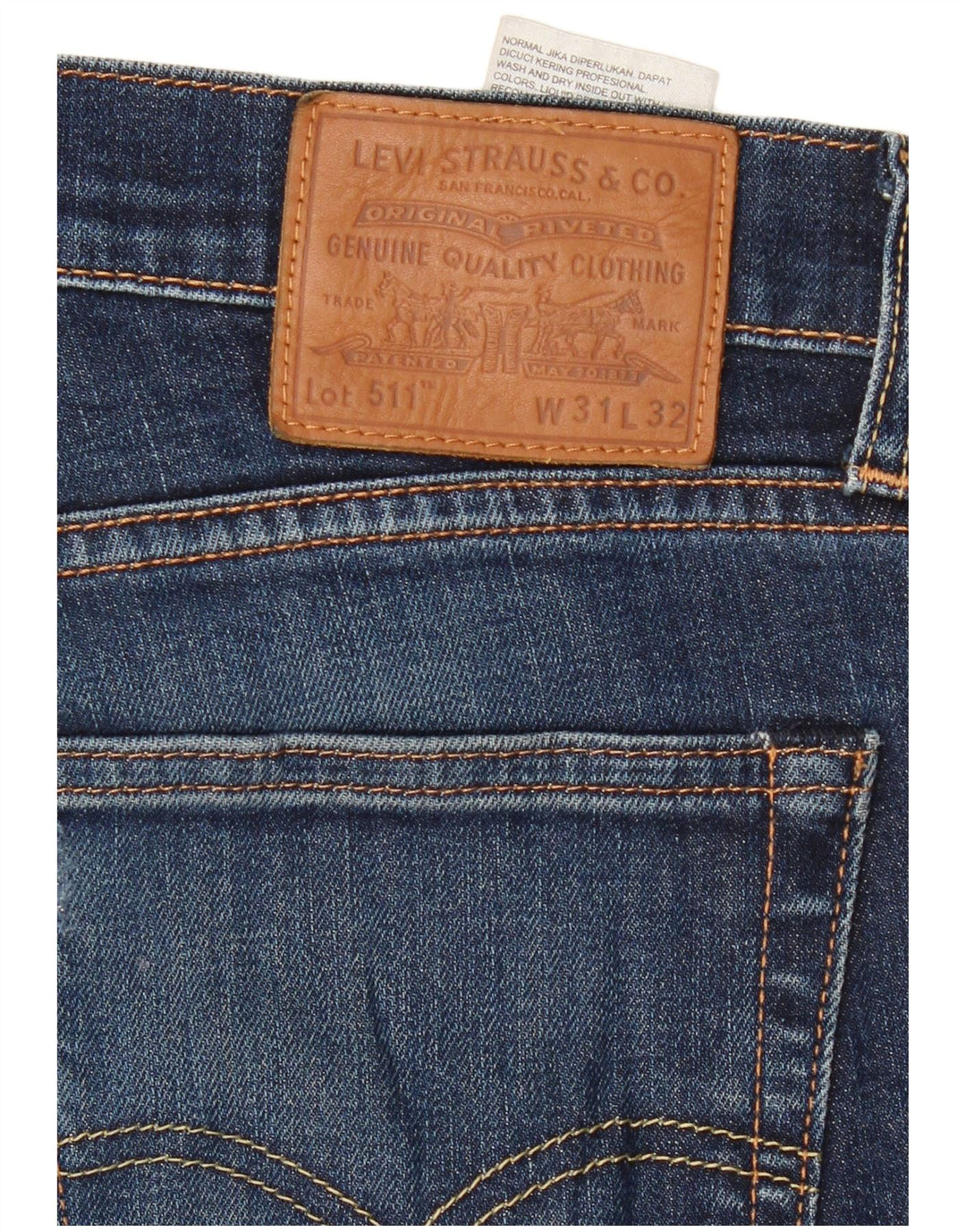 Levi's Womens 511 Slim Jeans W31 L32 Navy Blue Cotton