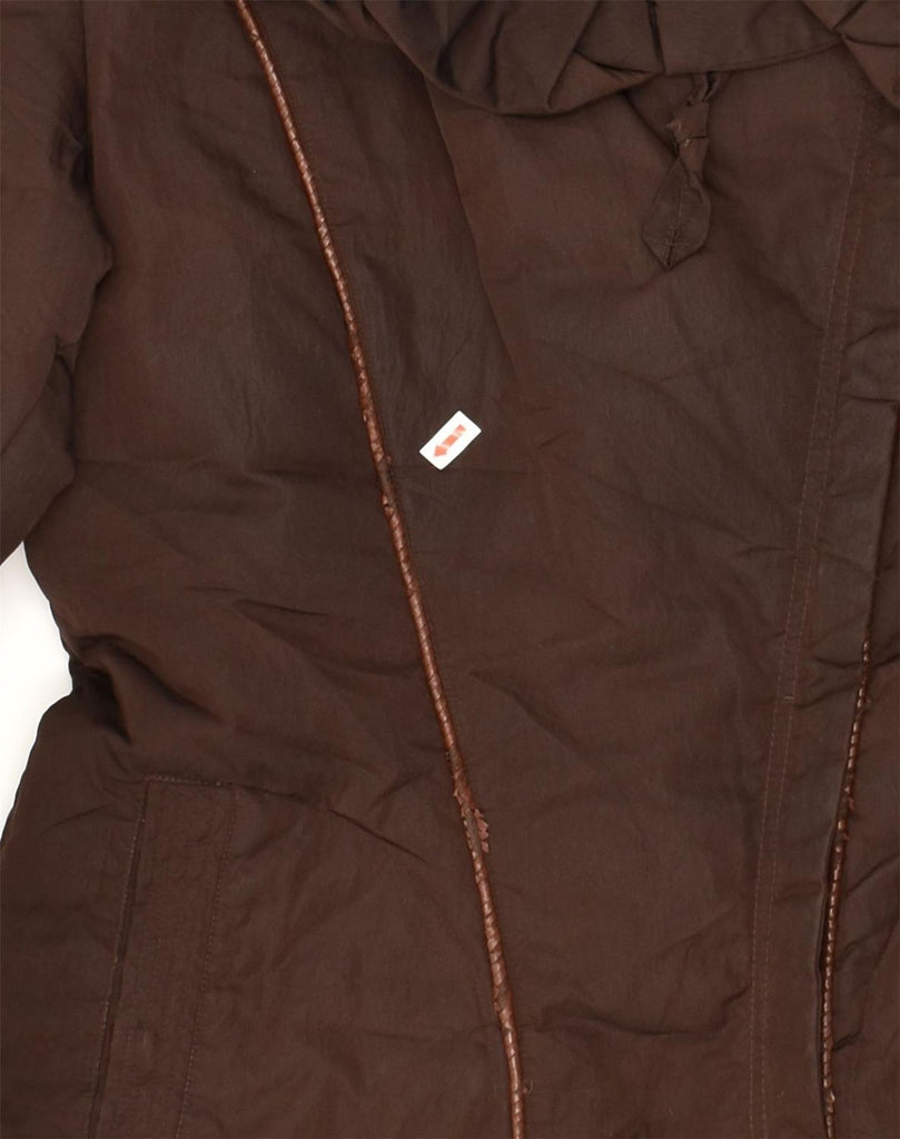 TRUSSARDI Womens Padded Coat IT 42 Medium Brown Polyester | Vintage Trussardi | Thrift | Second-Hand Trussardi | Used Clothing | Messina Hembry 