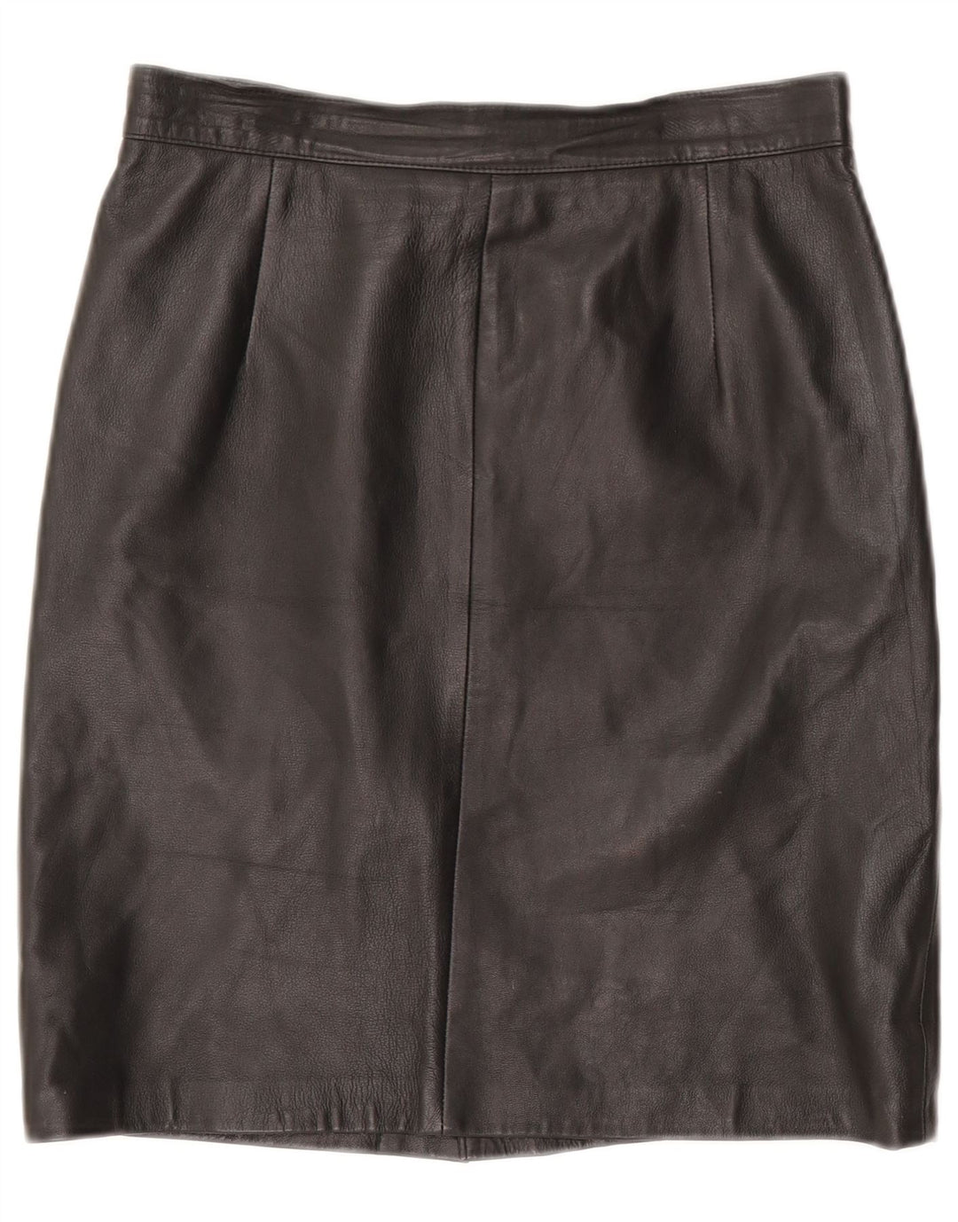 Vintage Womens Leather Skirt IT 46 Large W32  Black Leather