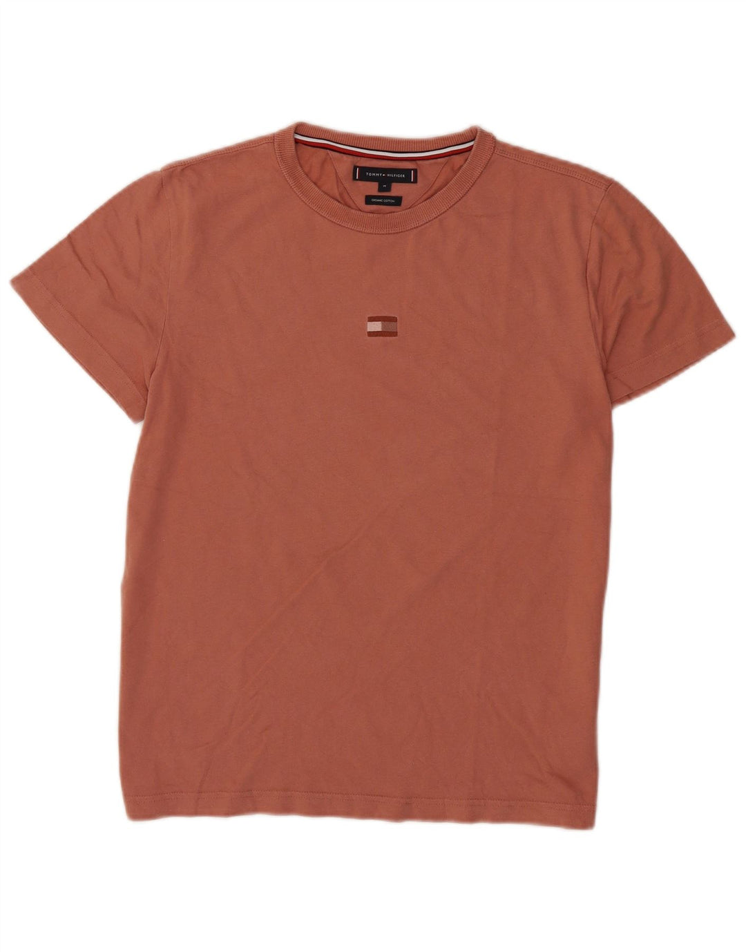 Tommy Hilfiger Mens T-Shirt Top Medium Brown Cotton