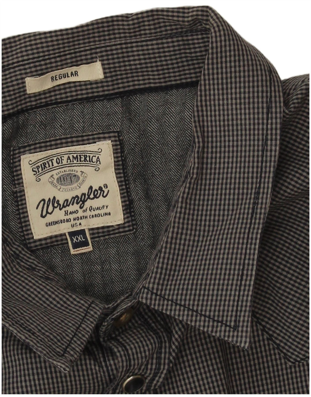 Wrangler Mens Western Regular Fit Shirt 2XL Navy Blue Gingham Cotton