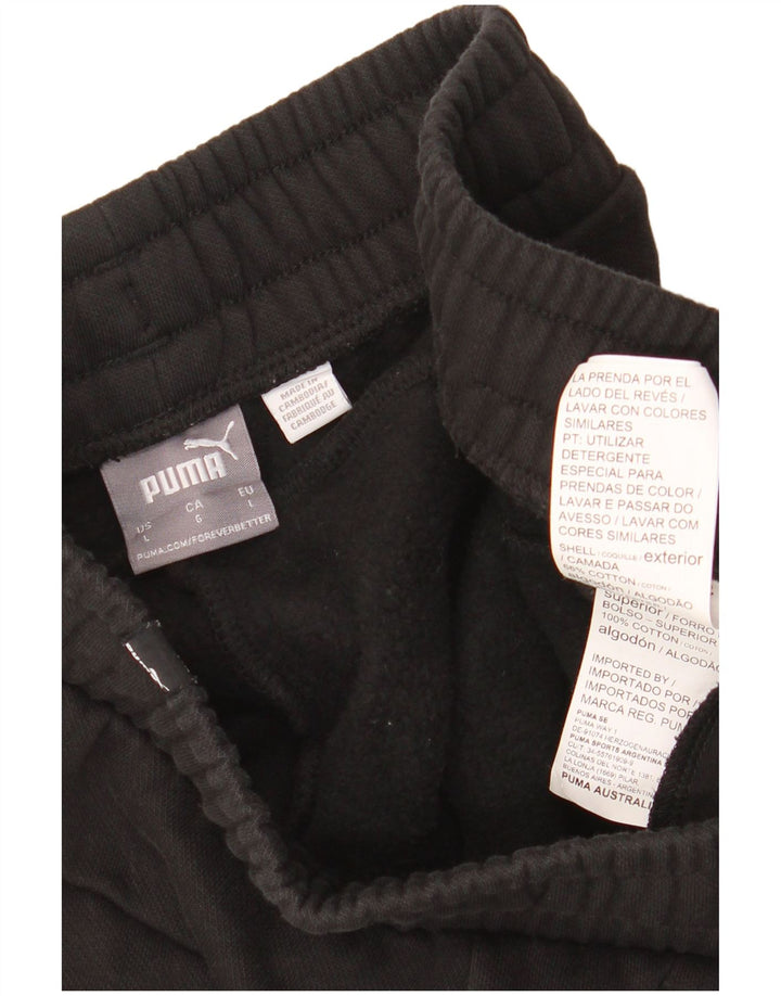 PUMA Mens Tracksuit Trousers Joggers Large  Black Cotton