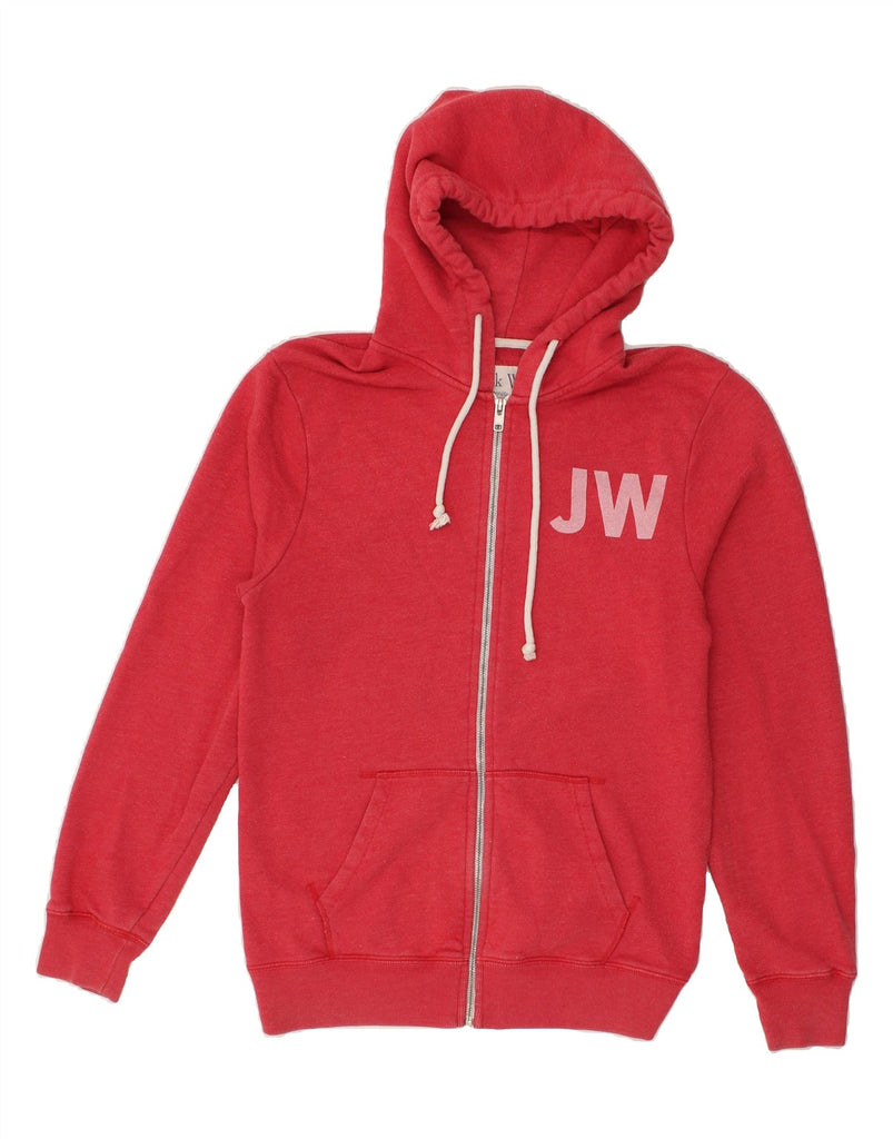 JACK WILLS Mens Graphic Zip Hoodie Sweater Medium Red Cotton | Vintage Jack Wills | Thrift | Second-Hand Jack Wills | Used Clothing | Messina Hembry 