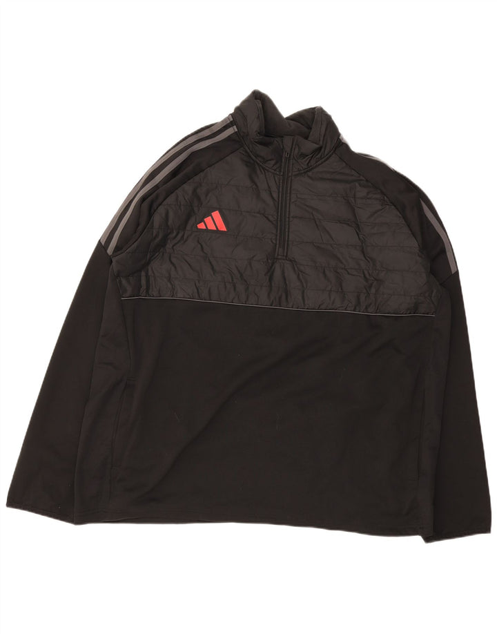 Adidas Mens Aeroready Pullover Tracksuit Top Jacket 2XL Black Polyester