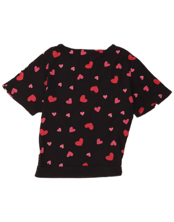 Desigual Girls Graphic T-Shirt Top 13-14 Years Black Heart