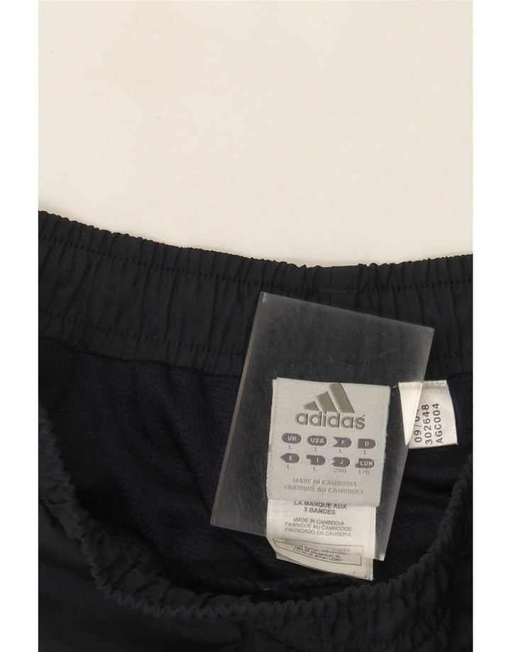 Adidas Mens Tracksuit Trousers Joggers Large Navy Blue Striped Polyester