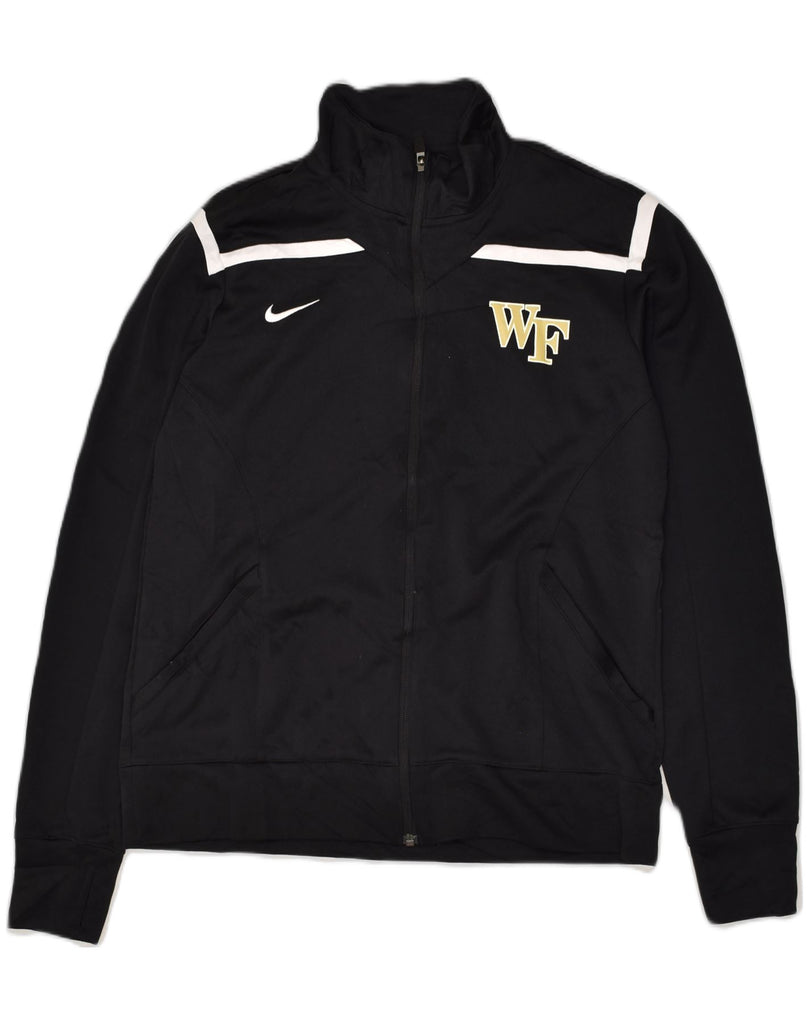 NIKE Womens Wake Forest Graphic Tracksuit Top Jacket UK 16 Large Black | Vintage Nike | Thrift | Second-Hand Nike | Used Clothing | Messina Hembry 