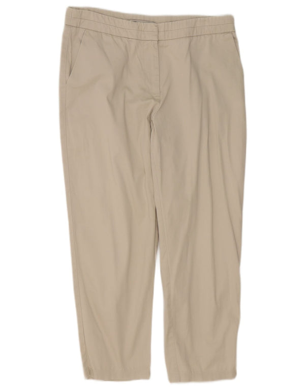 Marks & Spencer Womens Straight Capri Trousers UK 12 Medium W30 L22 Beige