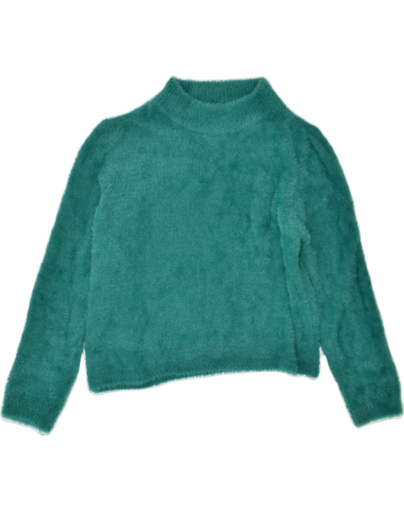 VINTAGE Womens Fleece Turtle Neck Jumper Sweater UK 10 Small Green | Vintage | Thrift | Second-Hand | Used Clothing | Messina Hembry 