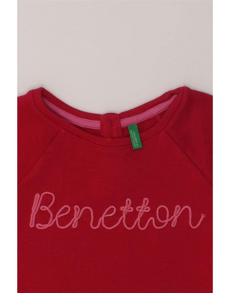 BENETTON Girls Graphic T-Shirt Top 4-5 Years XS  Red Polyester | Vintage Benetton | Thrift | Second-Hand Benetton | Used Clothing | Messina Hembry 