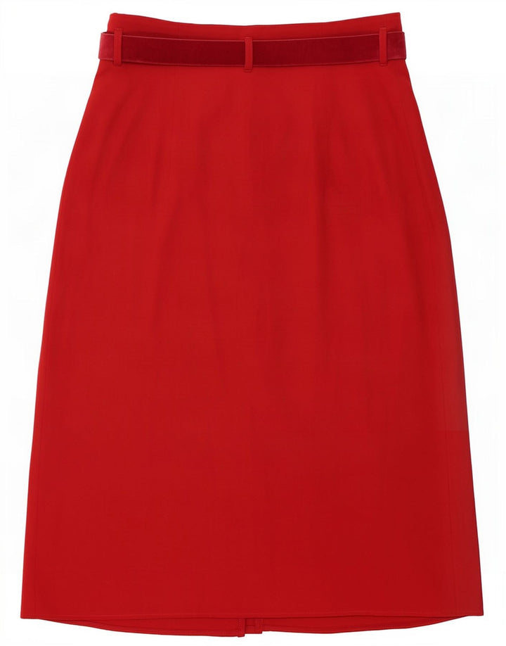 Genny Womens Wrap Skirt IT 46 Large W32 Red Wool