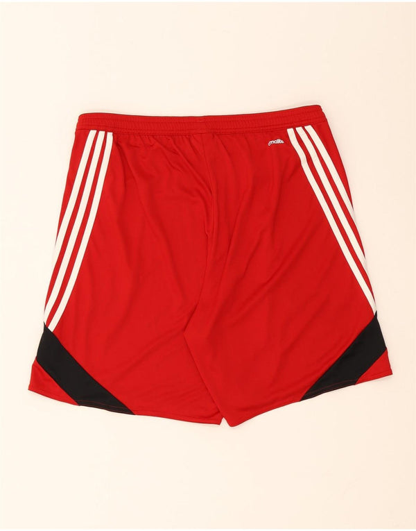 Adidas Mens Climalite Sport Shorts Large Red Colourblock Polyester