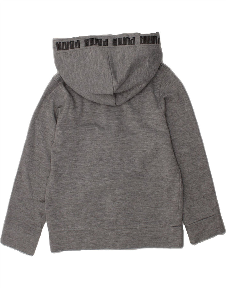 PUMA Boys Graphic Zip Hoodie Sweater 3-4 Years Grey Cotton Vintage Puma and Second-Hand Puma from Messina Hembry 