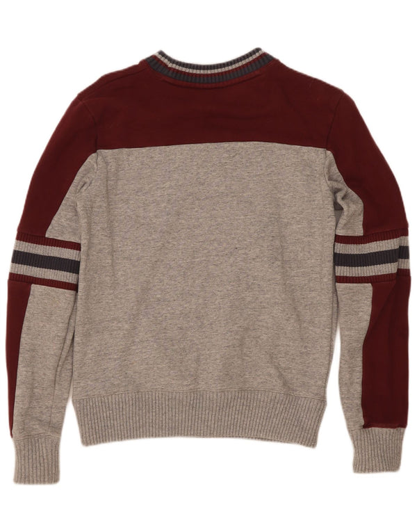 Champion Mens Graphic Sweatshirt Jumper XS Grey Colourblock Cotton