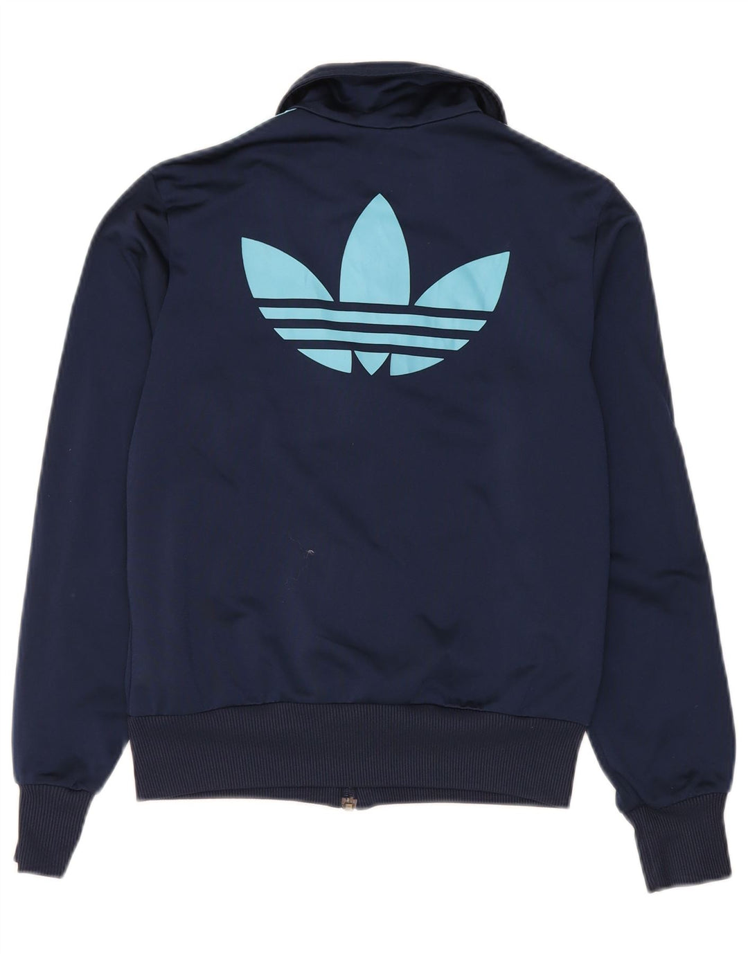 Adidas Womens Graphic Tracksuit Top Jacket EU 38 Medium Navy Blue Polyester