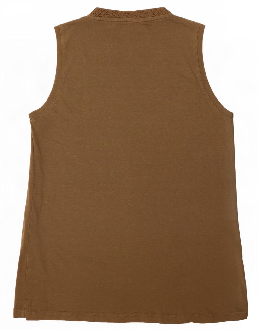 Weird Fish Womens Vest Top UK 14 Medium Khaki Cotton