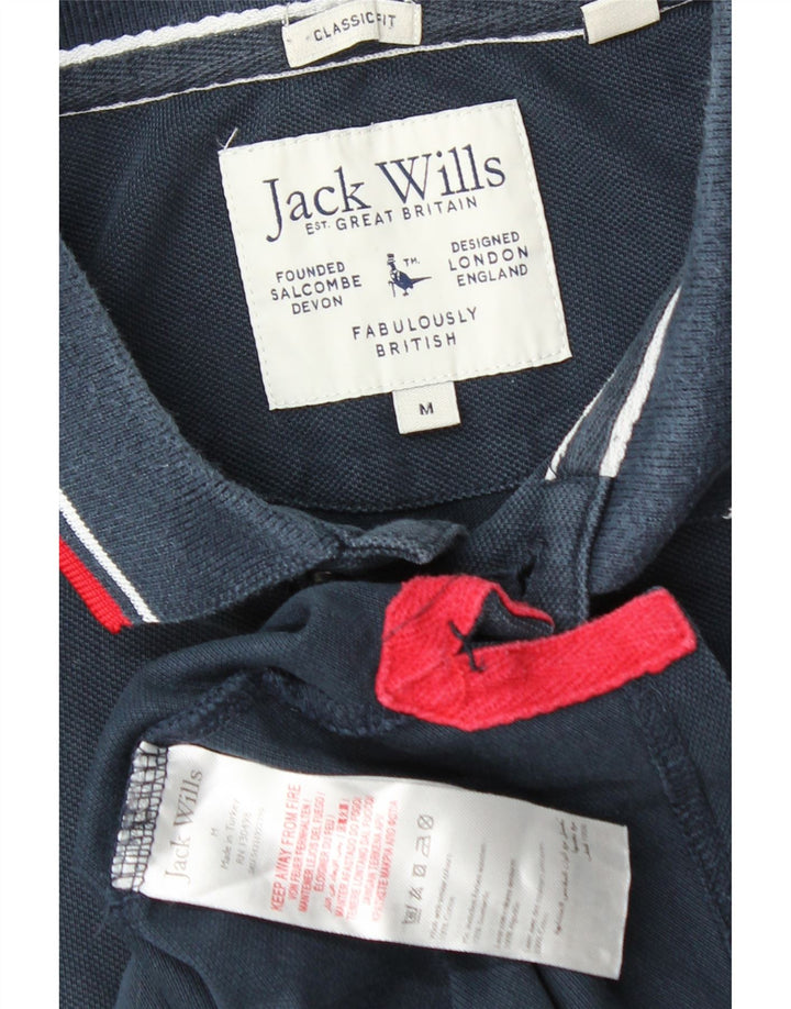 Jack Wills Mens Classic Fit Polo Shirt Medium Navy Blue Cotton