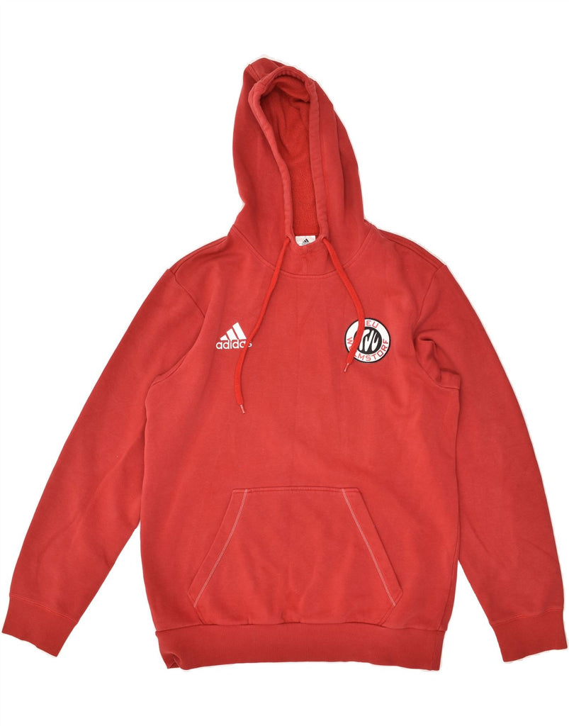 ADIDAS Mens Hoodie Jumper Medium Red Cotton | Vintage Adidas | Thrift | Second-Hand Adidas | Used Clothing | Messina Hembry 