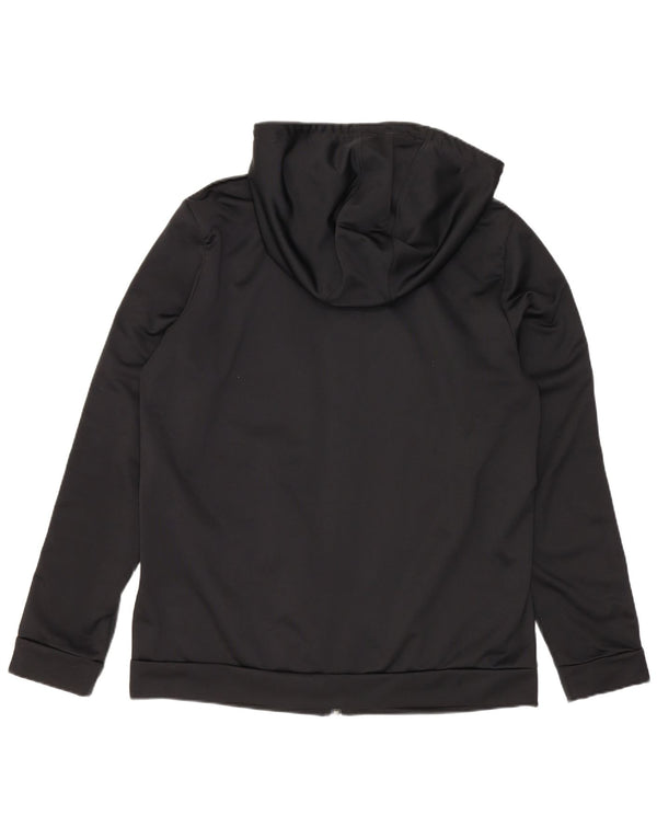 Adidas Womens Zip Hoodie Sweater UK 16/18 Large Black Polyester Sports