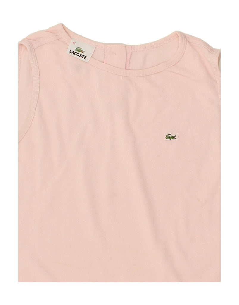 LACOSTE Womens Crop Top Size 42 Large Pink Cotton Vintage Lacoste and Second-Hand Lacoste from Messina Hembry 