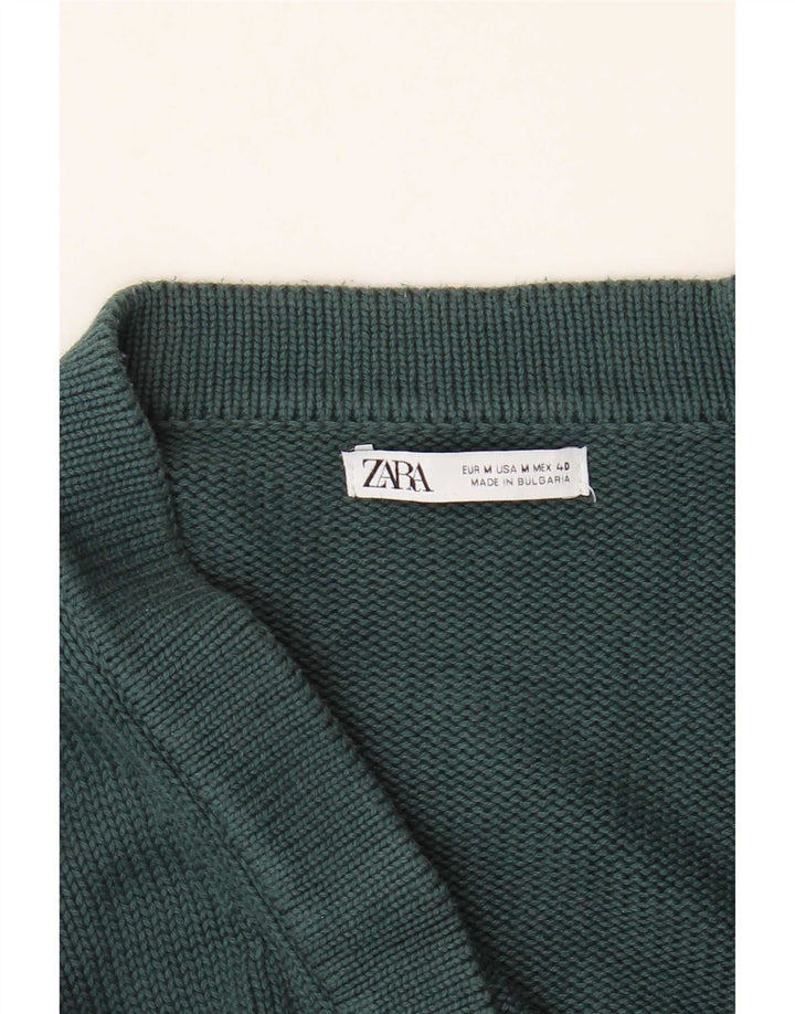 Zara Mens Cardigan Sweater Medium Green