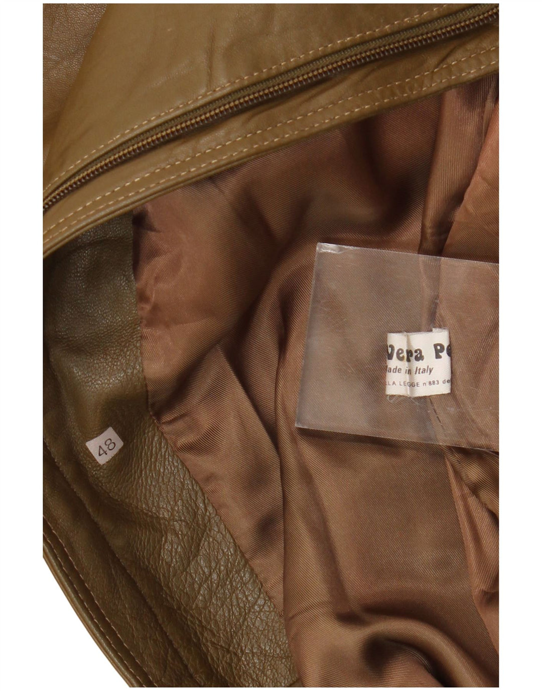 Vintage Mens Leather Jacket IT 48 Medium Green Leather