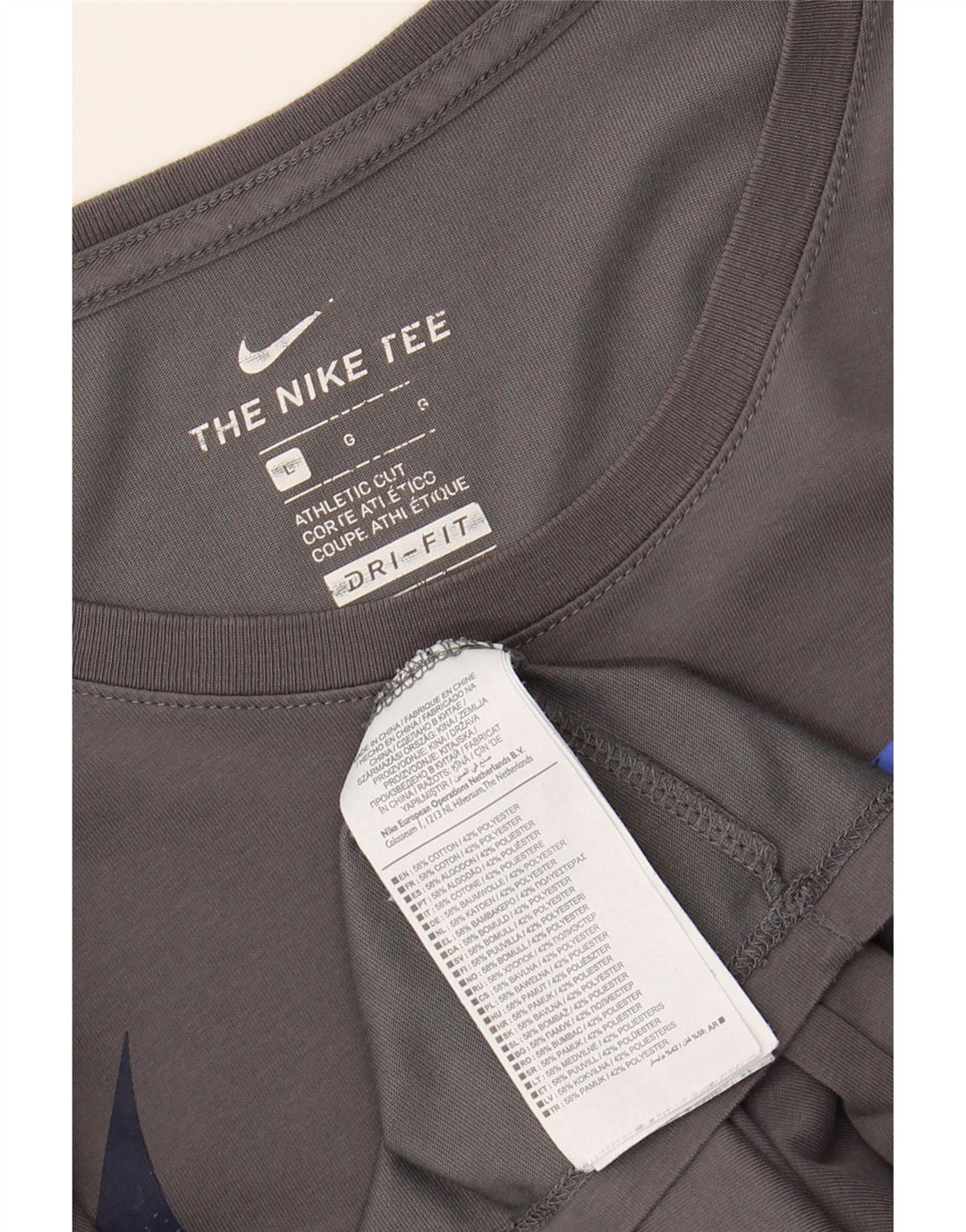 NIKE Mens Dri Fit Graphic T-Shirt Top Large Grey Cotton Vintage Nike and Second-Hand Nike from Messina Hembry 