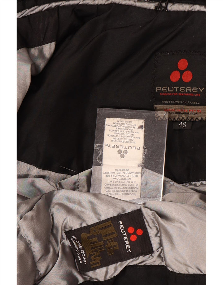 PEUTEREY Womens Hooded Padded Coat IT 48 XL Black Polyamide