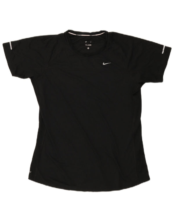 NIKE Womens Dri Fit T-Shirt Top UK 14 Large Black