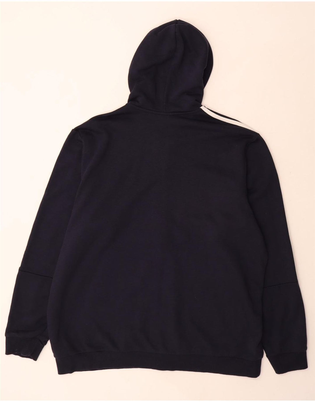 Adidas Mens Zip Hoodie Sweater 2XL Navy Blue Cotton
