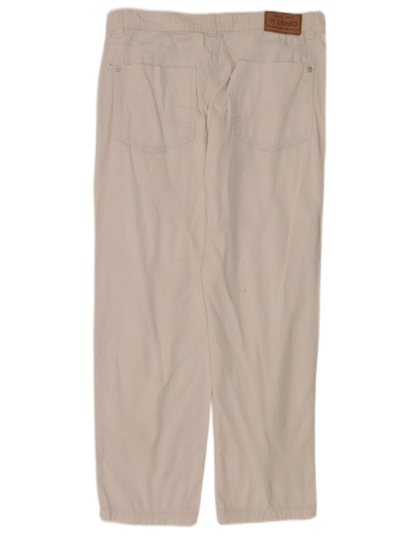 Liu Jo Girls Straight Casual Trousers 13-14 Years W30 L27 Beige Cotton