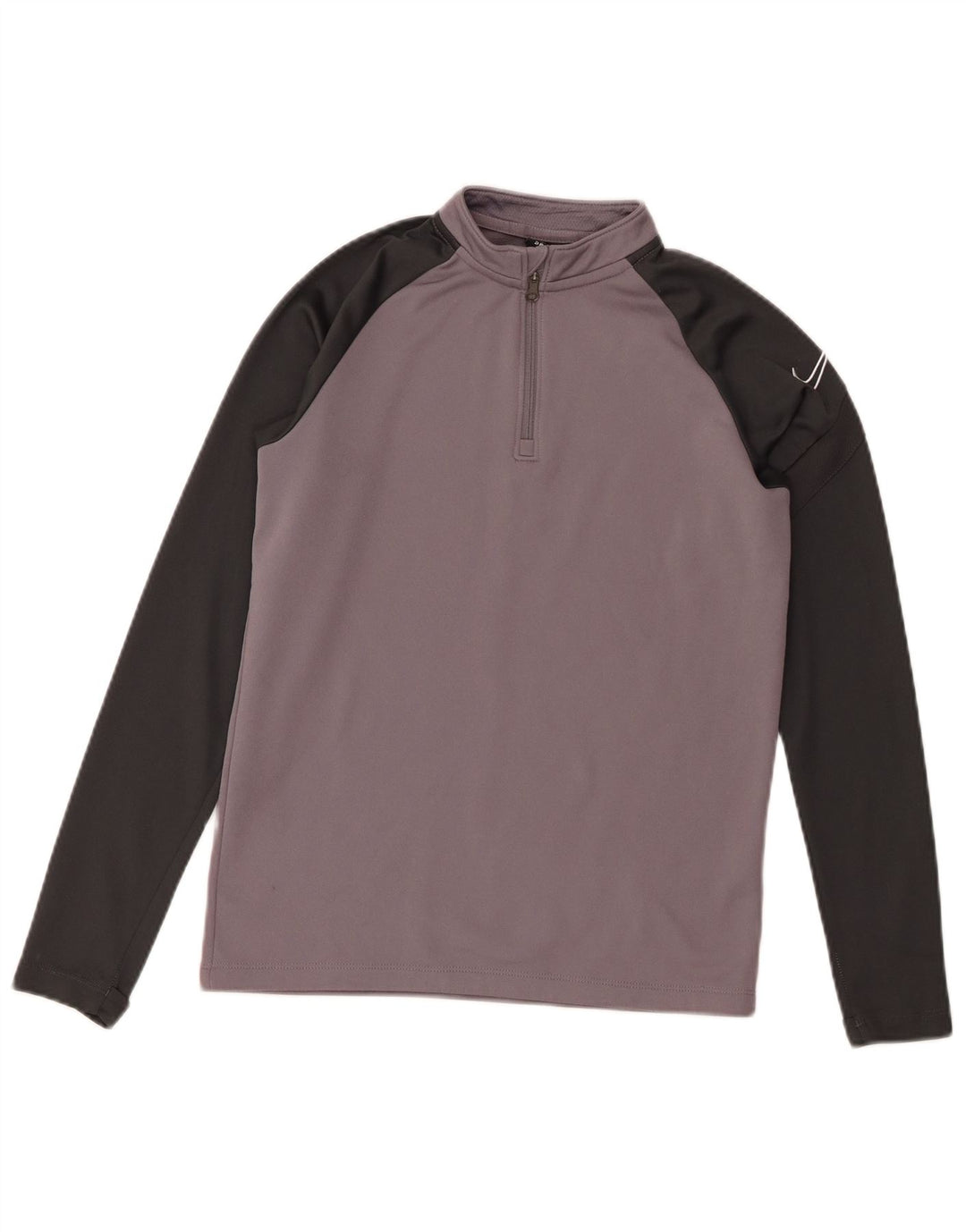 Nike Boys Top Long Sleeve 10-11 Years Medium Grey Colourblock Sports