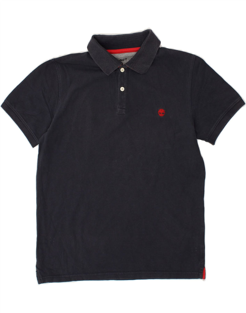 TIMBERLAND Mens Slim Fit Polo Shirt Medium Navy Blue Cotton | Vintage Timberland | Thrift | Second-Hand Timberland | Used Clothing | Messina Hembry 