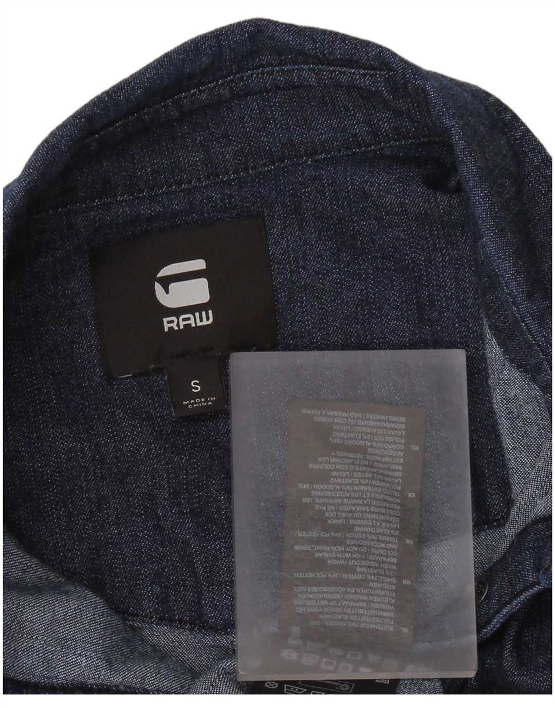 G-Star Womens Ruffle Front Denim Shirt Blouse UK 10 Small Navy Blue Cotton