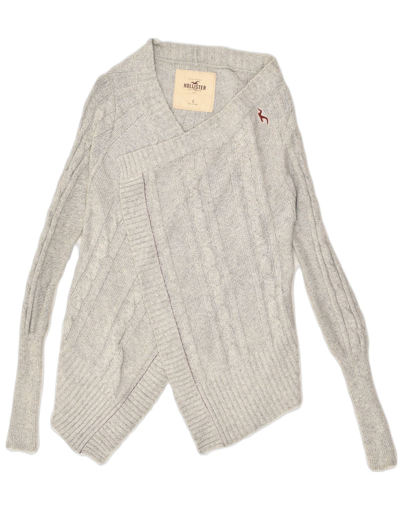 HOLLISTER Womens Cardigan Sweater UK 10 Small Grey Cotton | Vintage Hollister | Thrift | Second-Hand Hollister | Used Clothing | Messina Hembry 