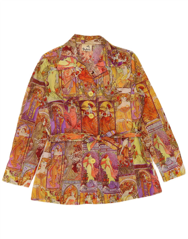 VINTAGE Womens Graphic 4 Button Blazer Jacket IT 44 Medium Multicoloured