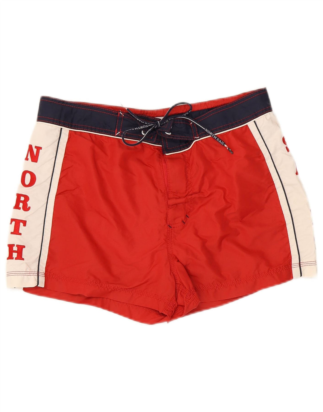 North Sails Mens Graphic Swimming Shorts Small Red Colourblock Polyamide