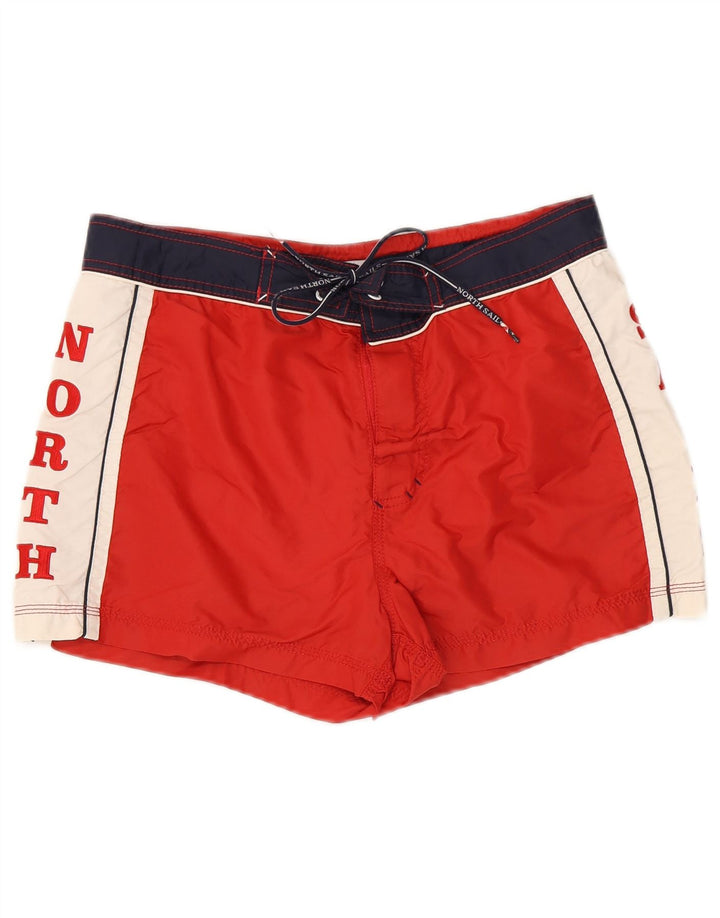 North Sails Mens Graphic Swimming Shorts Small Red Colourblock Polyamide