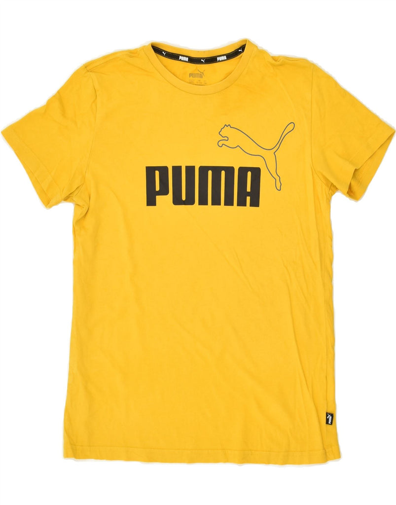 PUMA Boys Graphic T-Shirt Top 13-14 Years Yellow Cotton | Vintage Puma | Thrift | Second-Hand Puma | Used Clothing | Messina Hembry 