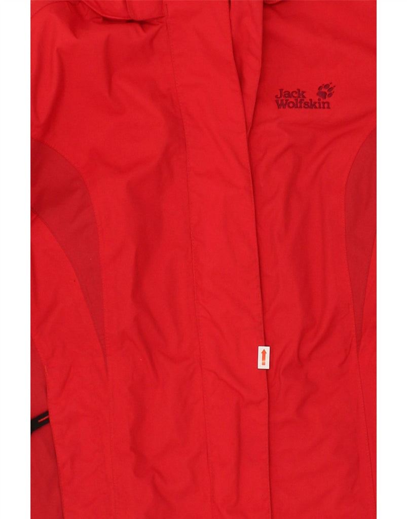 JACK WOLFSKIN Womens Hooded Windbreaker Jacket UK 10 Small  Red Polyamide | Vintage Jack Wolfskin | Thrift | Second-Hand Jack Wolfskin | Used Clothing | Messina Hembry 