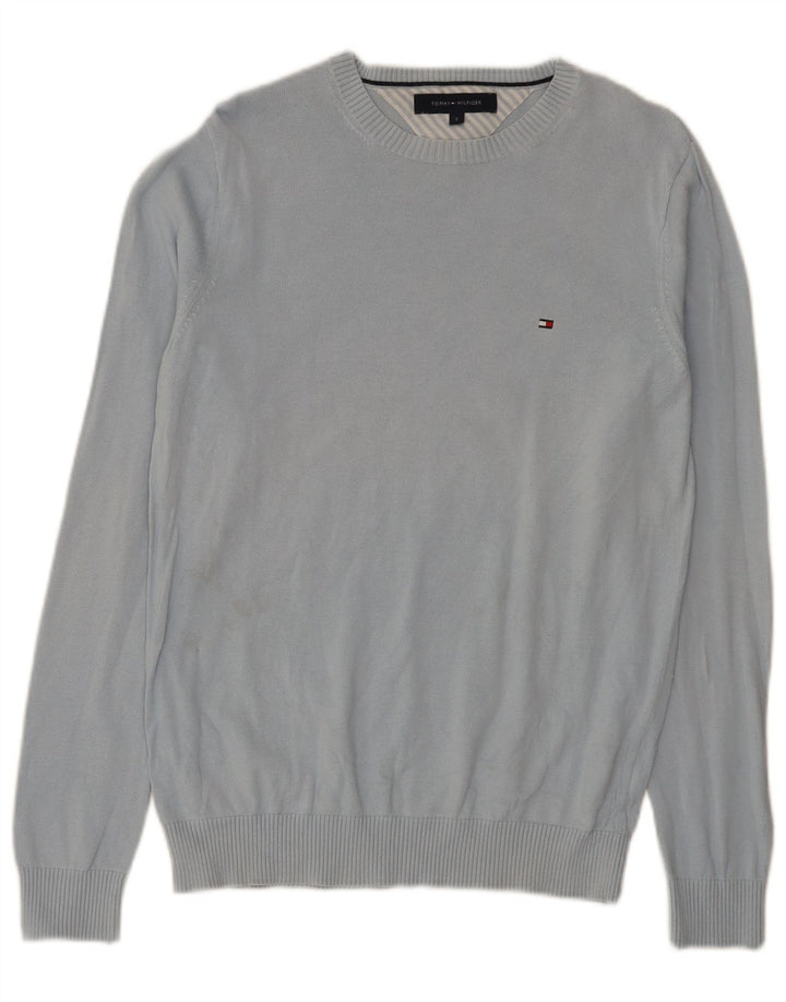 Tommy Hilfiger Mens Regular Fit Crew Neck Jumper Sweater Small Blue Cotton