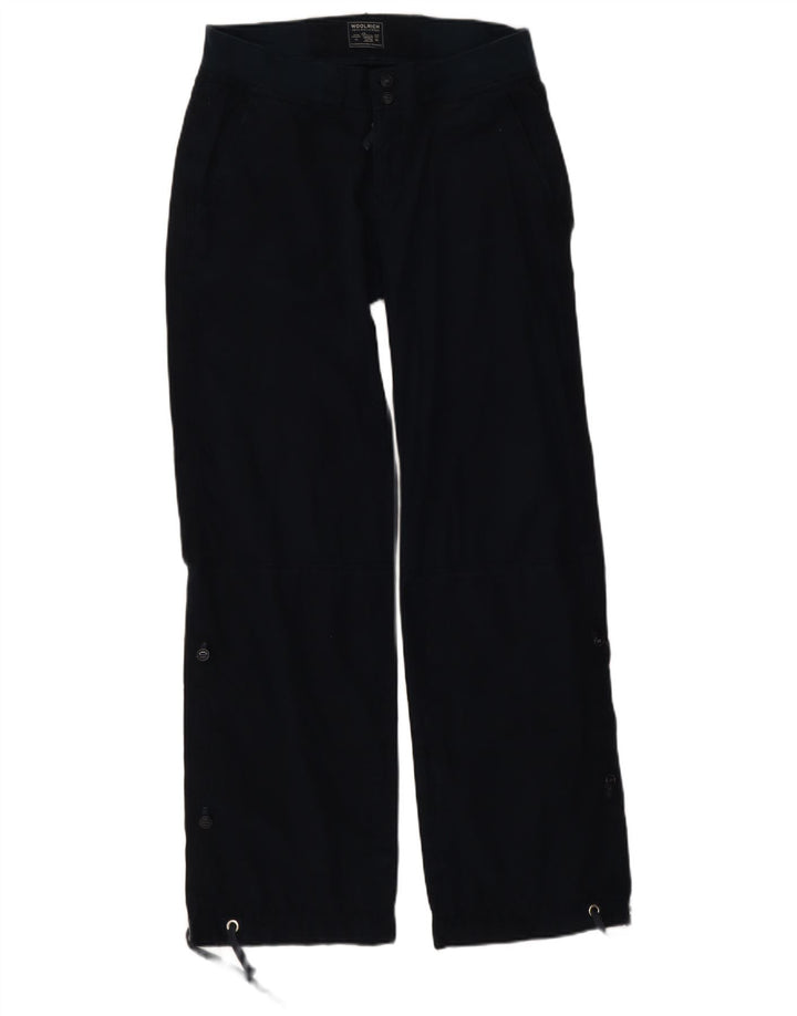Woolrich Womens Straight Trousers W31 L31 Navy Blue Cotton