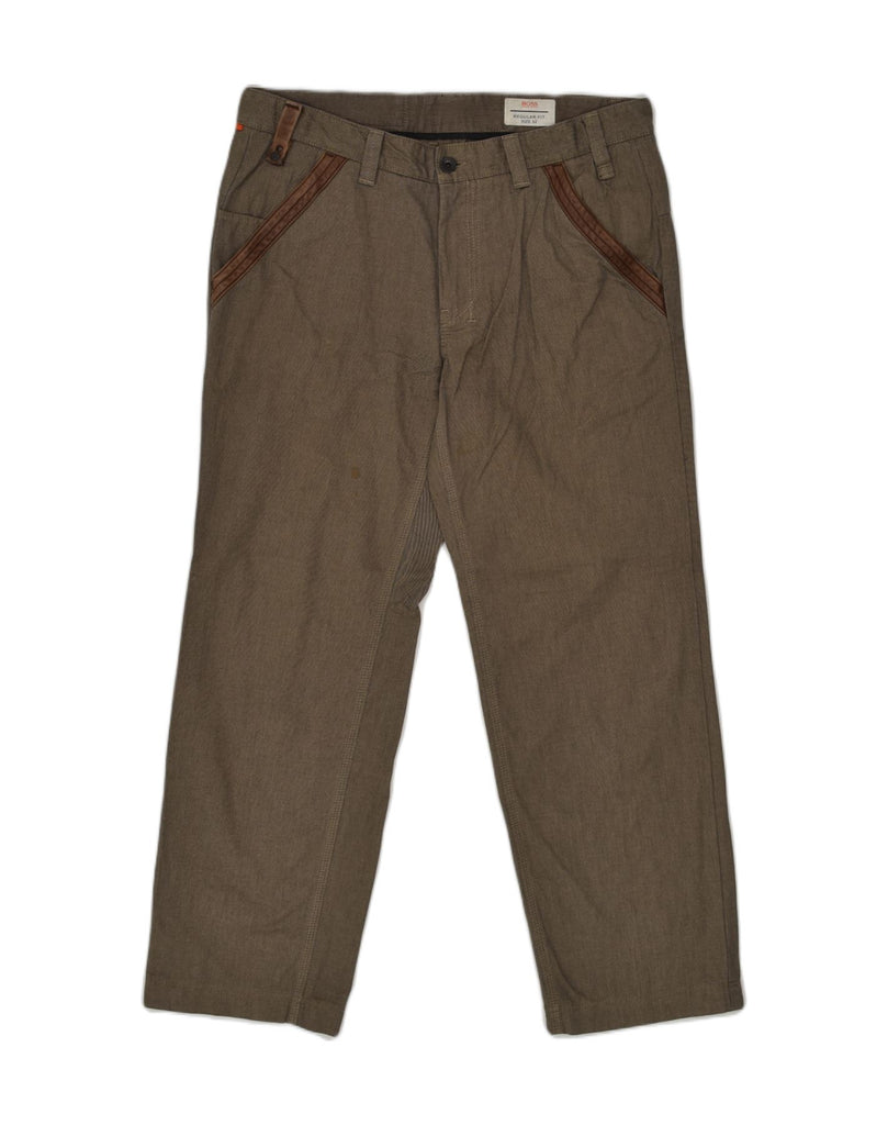 HUGO BOSS Mens Regular Fit Chino Trousers IT 52 XL W35 L29  Brown Cotton | Vintage Hugo Boss | Thrift | Second-Hand Hugo Boss | Used Clothing | Messina Hembry 