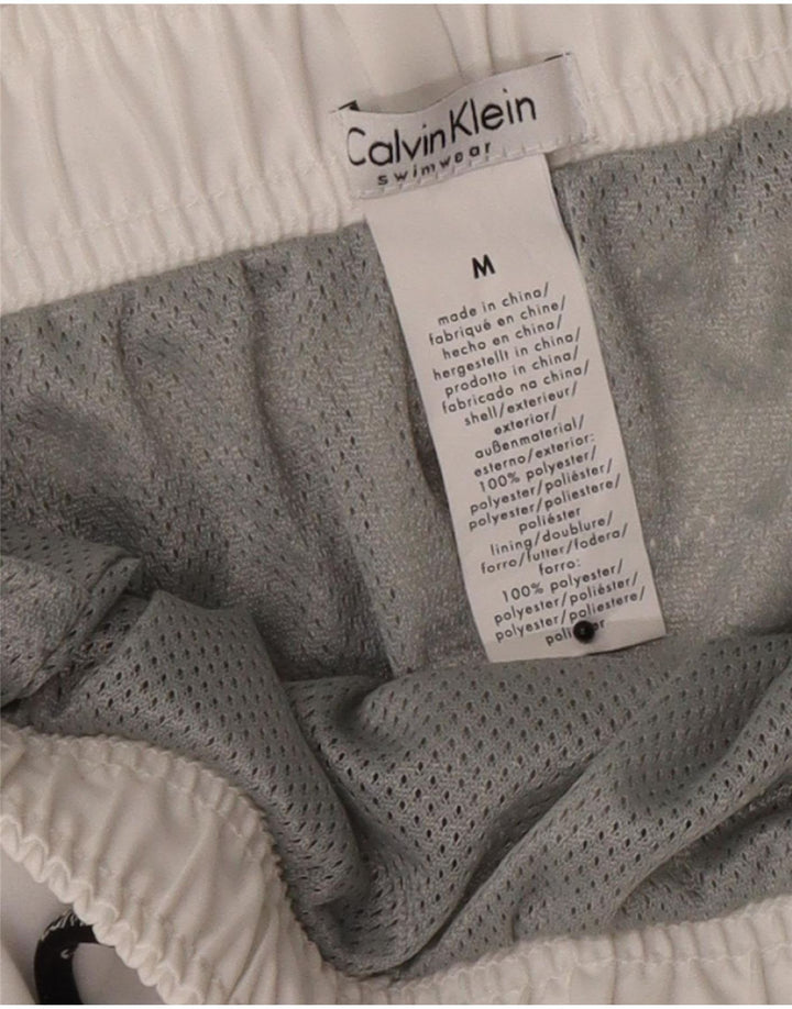 Calvin Klein Mens Graphic Swimming Shorts Medium White Colourblock