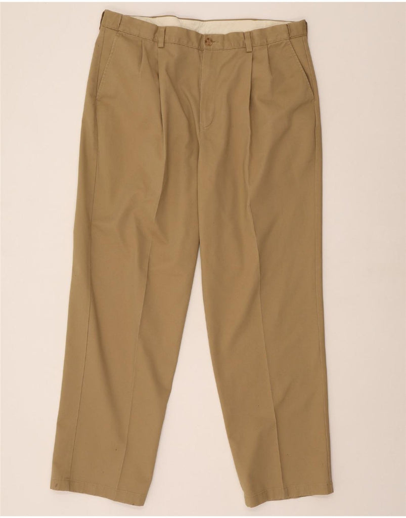 L.L.BEAN Mens Comfort Fit Pegged Chino Trousers W40 L34 Beige Cotton Vintage L.L.Bean and Second-Hand L.L.Bean from Messina Hembry 