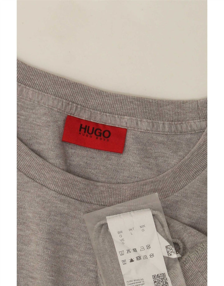 Hugo Boss Mens Graphic Sweatshirt Jumper Large Grey Cotton
