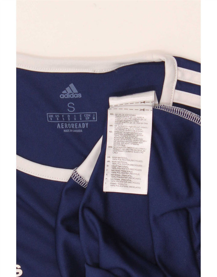 Adidas Mens Aeroready T-Shirt Top Small Navy Blue Colourblock Polyester